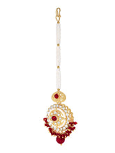 Gold Plated Maroon Kundan Luminous Bridal Set