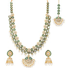 Gold Plated Green Kundan Classic Bridal Set