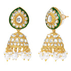 Gold Plated Green Kundan Classic Bridal Set