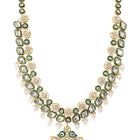 Gold Plated Green Kundan Classic Bridal Set
