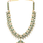 Gold Plated Green Kundan Classic Bridal Set