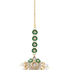 Gold Plated Green Kundan Classic Bridal Set