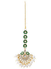 Gold Plated Green Kundan Classic Bridal Set