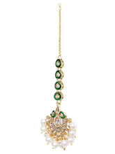 Gold Plated Green Kundan Classic Bridal Set