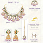 Gold Plated Pink Kundan Classic Bridal Set
