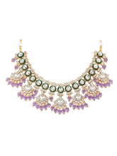 Gold Plated Pink Kundan Classic Bridal Set