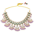 Gold Plated Pink Kundan Classic Bridal Set
