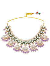 Gold Plated Pink Kundan Classic Bridal Set