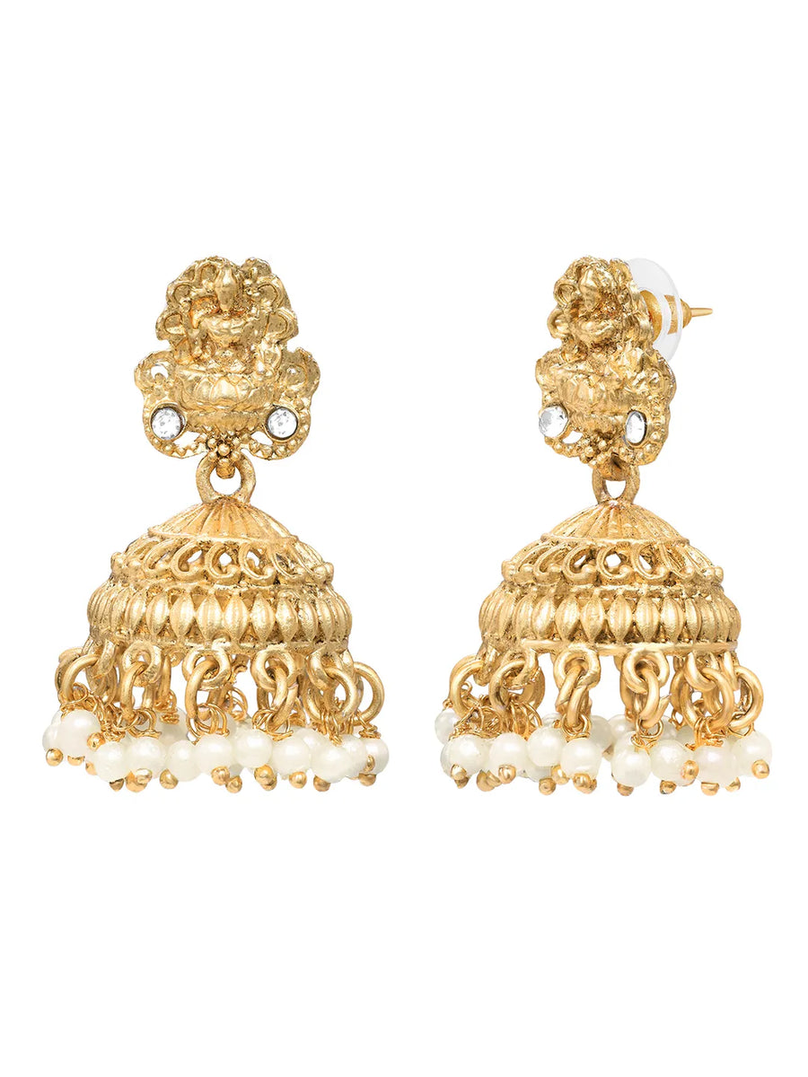 Gold Plated Pink Green Ornate Bead Necklace Set