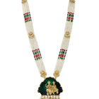 Gold Plated Pink Green Ornate Bead Necklace Set