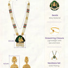 Gold Plated Green Bead Statement Necklace Set