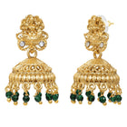 Gold Plated Green Bead Statement Necklace Set