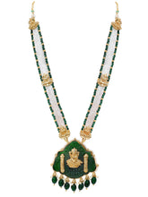 Gold Plated Green Bead Statement Necklace Set