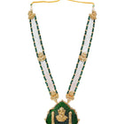 Gold Plated Green Bead Statement Necklace Set