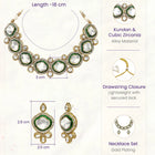 Gold Plated White Kundan CZ Radiant Necklace Set