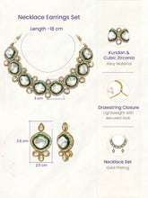 Gold Plated White Kundan CZ Radiant Necklace Set
