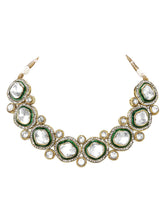 Gold Plated White Kundan CZ Radiant Necklace Set