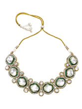 Gold Plated White Kundan CZ Radiant Necklace Set