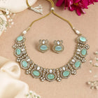 Gold Plated Mint CZ Onyx Majestic Necklace Set