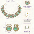 Gold Plated Mint CZ Onyx Majestic Necklace Set