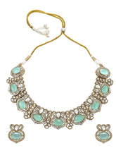 Gold Plated Mint CZ Onyx Majestic Necklace Set