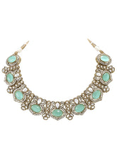 Gold Plated Mint CZ Onyx Majestic Necklace Set