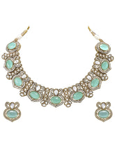 Gold Plated Mint CZ Onyx Majestic Necklace Set
