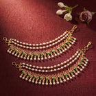 Gold Plated Pearl Kundan Ear Chain for Women