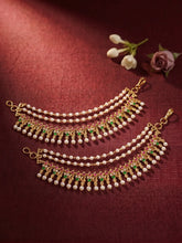 Gold Plated Pearl Kundan Ear Chain for Women