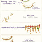 Gold Plated Pearl Kundan Ear Chain for Women