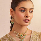 Gold Plated Traditional Peacock Necklace Set