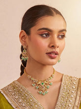 Gold Plated Traditional Peacock Necklace Set