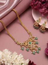 Gold Plated Traditional Peacock Necklace Set
