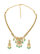 Gold Plated Traditional Peacock Necklace Set