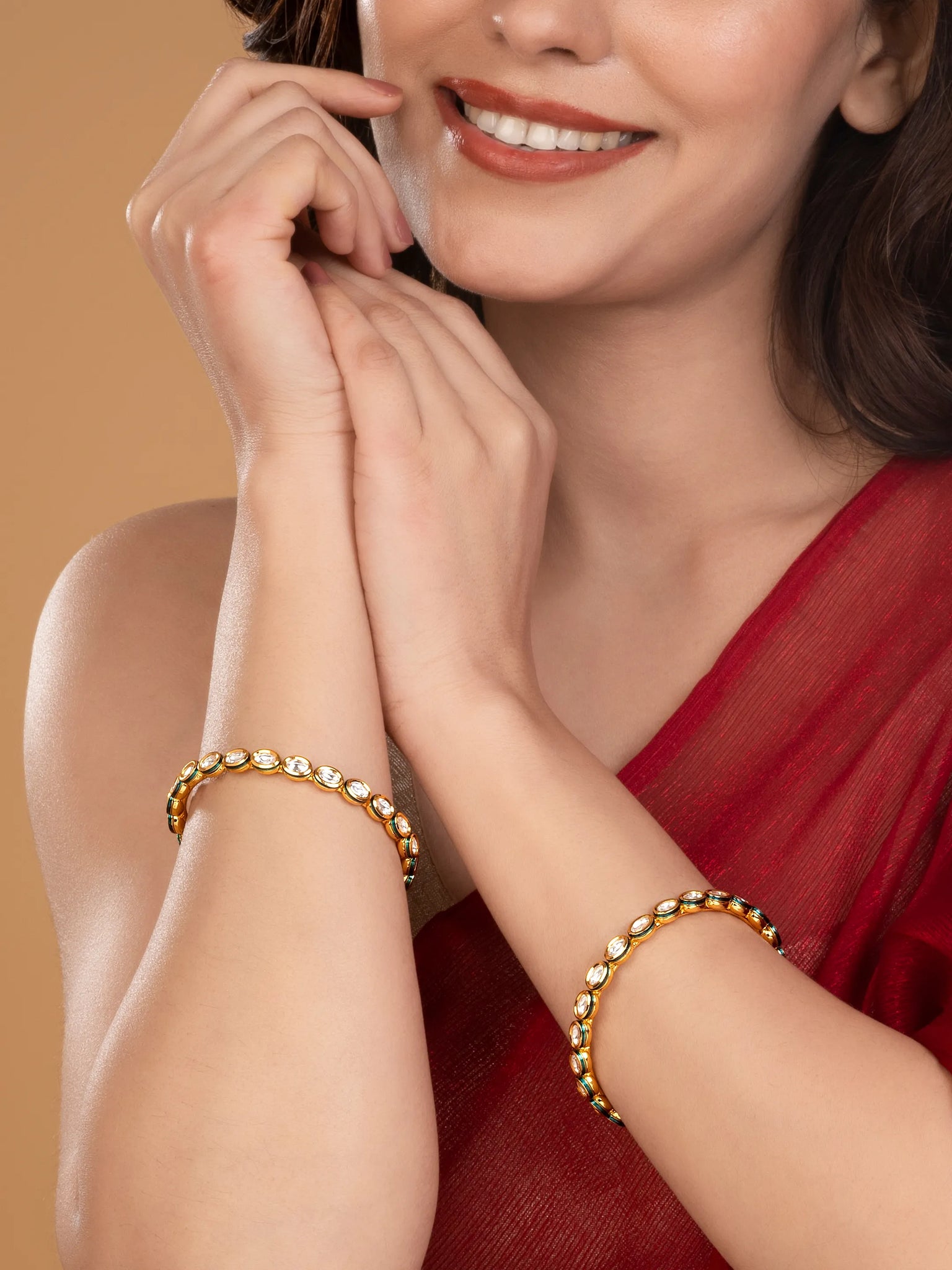 Graceful Kundan Gold Bangles for Women