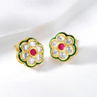 Glam Crystal Stud Floral Earrings