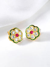 Glam Crystal Stud Floral Earrings