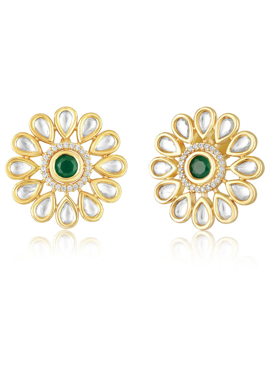 Kundan Bloom Style Earrings | Floral & Festive Designs – Peora