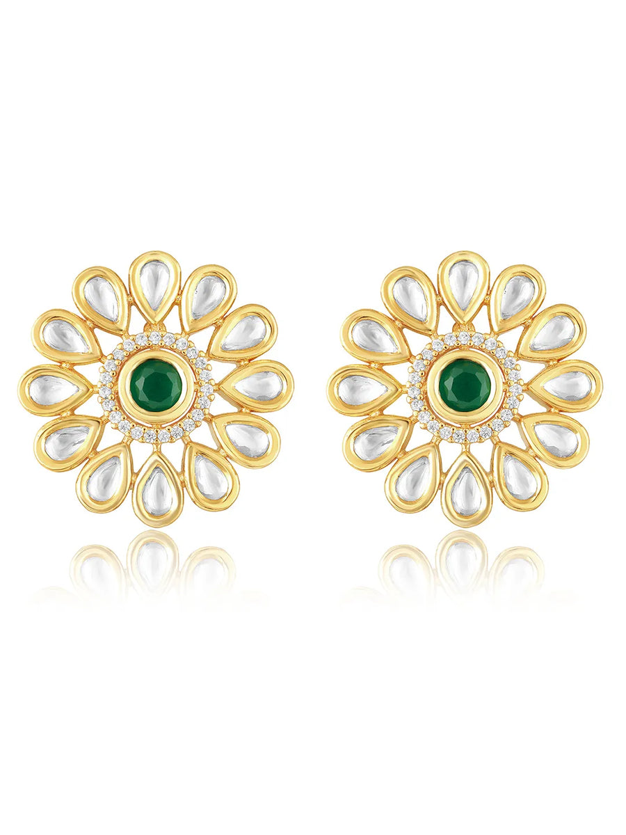 Kundan Bloom Style Earrings | Floral & Festive Designs – Peora