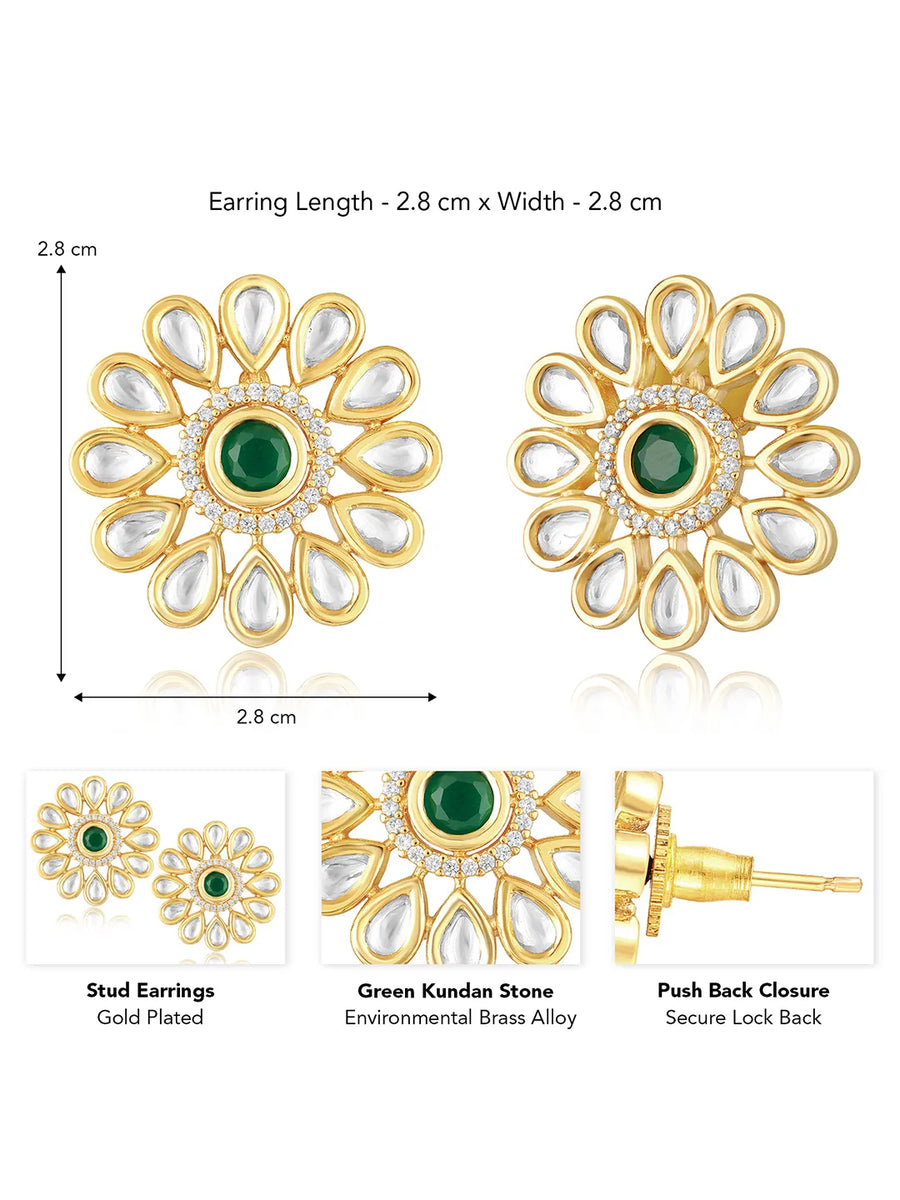 Kundan Bloom Style Earrings | Floral & Festive Designs – Peora