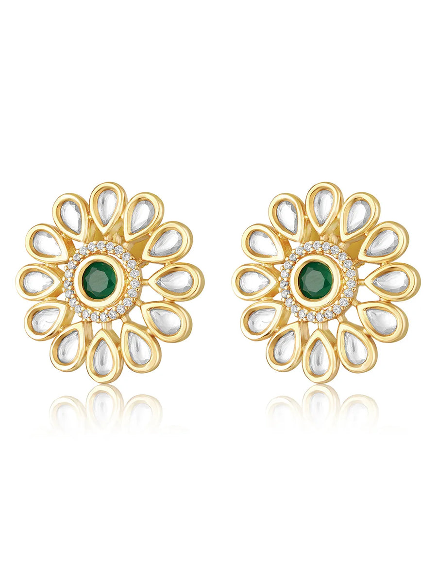 Kundan Bloom Style Earrings | Floral & Festive Designs – Peora