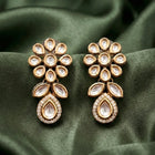 Peora Floral Victorian Kundan Drop Earrings