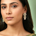 Peora Floral Victorian Kundan Drop Earrings