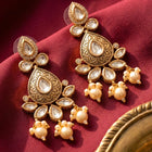 Peora White Festive Kundan Drop Earrings