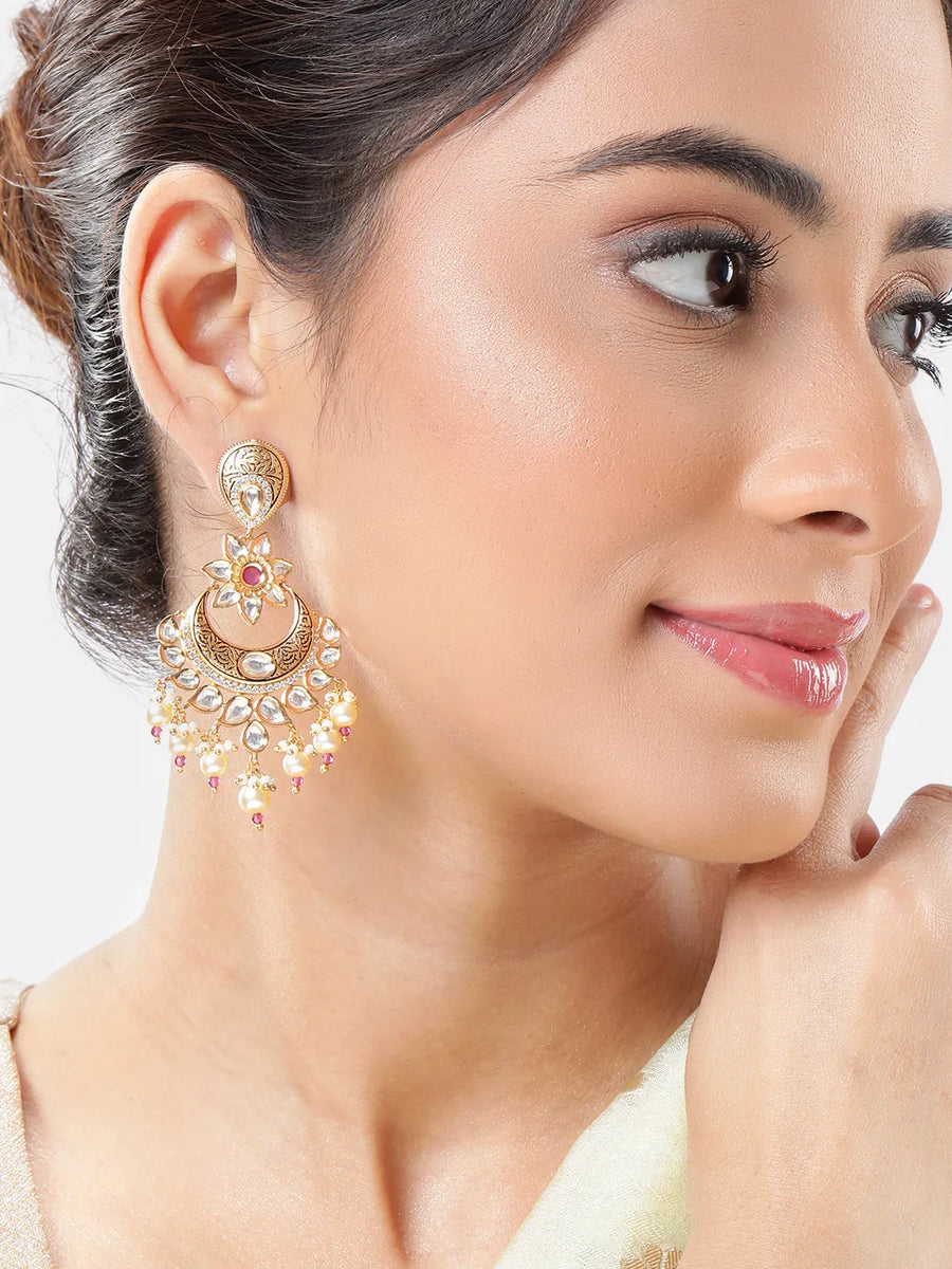 Kundan Dangle Earrings | Regal & Traditional Designs – Peora