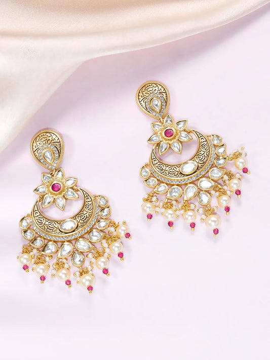 Statement Kundan Dangle Earrings