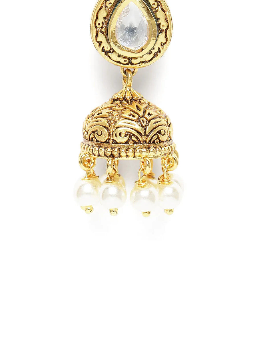 Royal Jhumkas with Pearl Charm