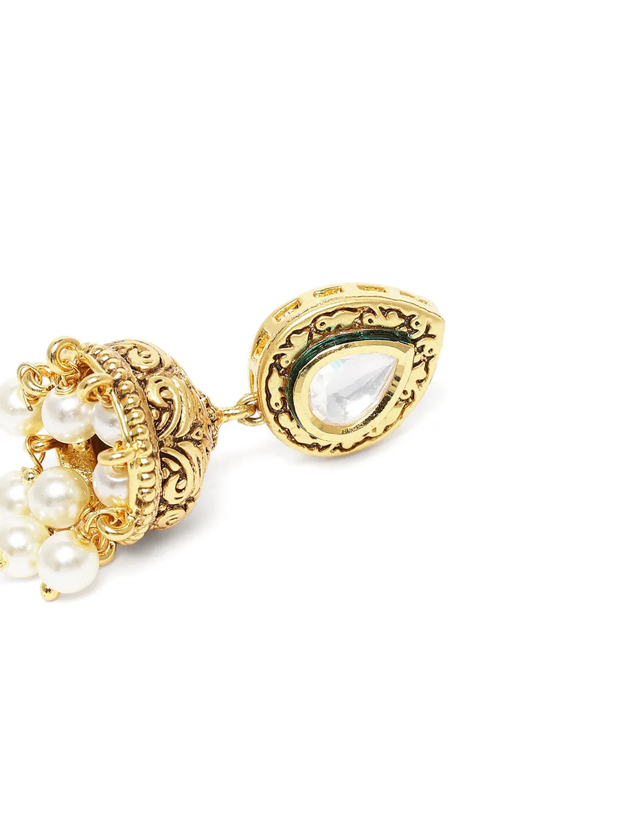 Royal Jhumkas with Pearl Charm