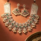 Peora Heritage Kundan Emerald Necklace Set