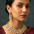 Peora Victorian Kundan Pearl Necklace Set